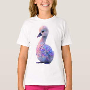 Whimsical Pastel Feathered Rainbow Cygnus Kids T-Shirt