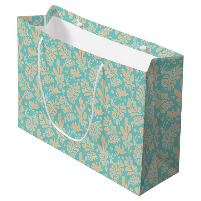 Whimsical Pastel Floral Valentine Large Gift Bag (Front Angled)