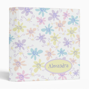 Whimsical Pastel Flowers Binder