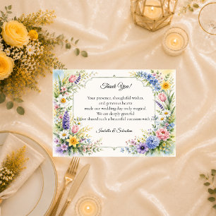 Whimsical Pastel Garden Floral Wedding Thank You Card