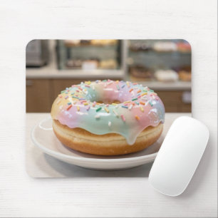 Whimsical Pastel Glass Glaze Donut   Mouse Pad