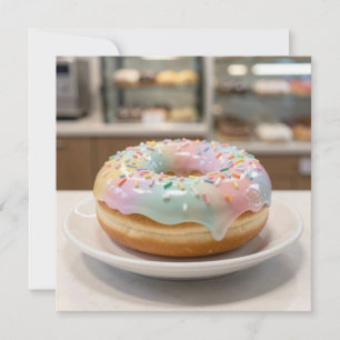 Whimsical Pastel Glass Glaze Doughnut Card