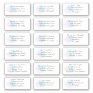 Whimsical Pastel Guests Individual Names Addresses