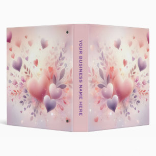 Whimsical Pastel Hearts Romantic Floral Love Binder