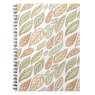 Whimsical Pastel Leaf Drift Notebook