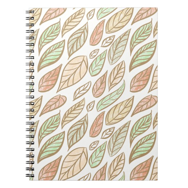 Whimsical Pastel Leaf Drift Notebook (Front)