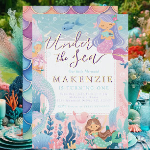 Whimsical Pastel Mermaid Under the Sea