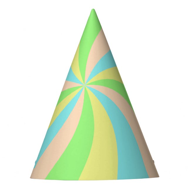 Whimsical pastel retro kid's  party hat (Front)
