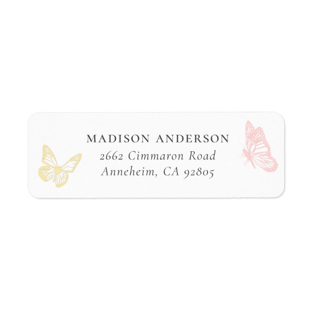 Whimsical Pastel rose papillon Baby shower fille (Devant)