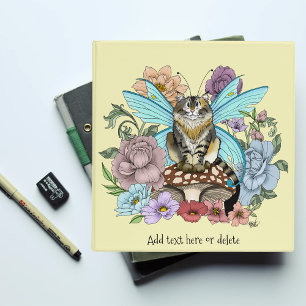Whimsical Pastel Tabby Fairy Cat Floral Fantasy Binder