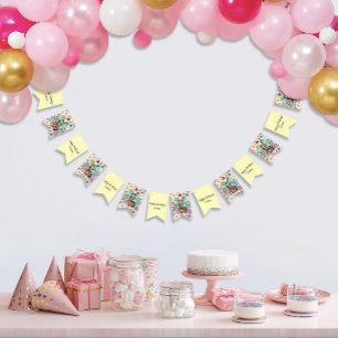 Whimsical Pastel Tabby Fairy Cat Floral Fantasy Bunting Flags