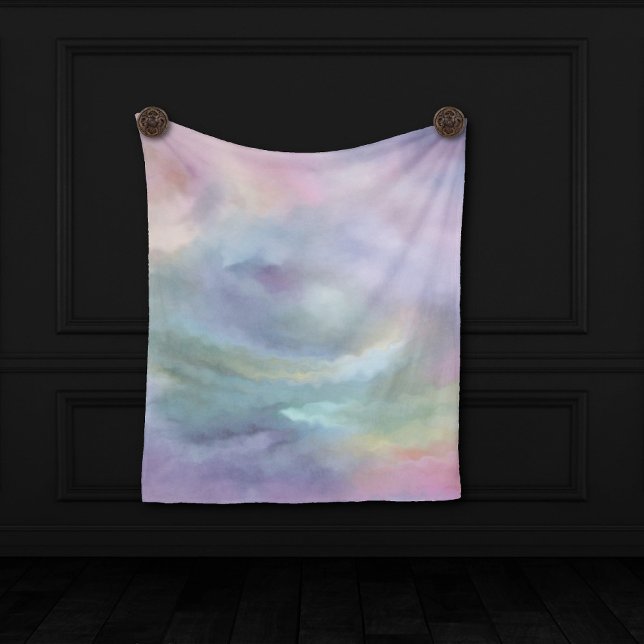 Whimsical Pastels | Dreamy Muted Rainbow Mottle Fleece Blanket (Creator Uploaded)