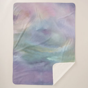 Whimsical Pastels Dreamy Muted Rainbow Mottle Sherpa Blanket