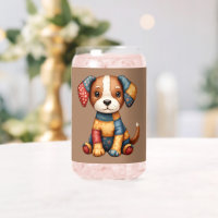 Whimsical Patchwork Puppy Folk Art Cottagecore