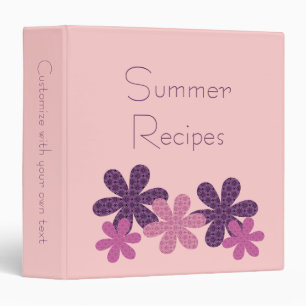 Whimsical Patterned Flowers Binder, Purple Binder