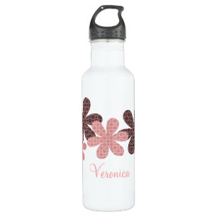 Whimsical Patterned Flowers Bottle, Pink 710 Ml Water Bottle