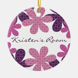 Whimsical Patterned Flowers Door Hanger Ornament
