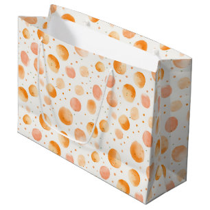 Whimsical Peach Dots Birthday Large Gift Bag