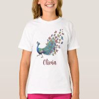 Whimsical Peacock and Butterfly