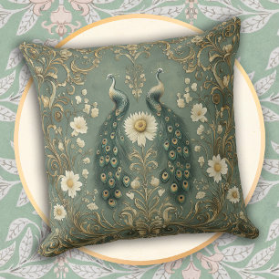 Whimsical Peacock Decorative Throw Pillow