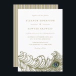 Whimsical Peacock Feather Wedding Invitation<br><div class="desc">Customizable invitation featuring whimsical peacock feather illustration. Matching items area available.</div>