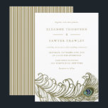 Whimsical Peacock Feather Wedding Invitation<br><div class="desc">Customizable invitation featuring whimsical peacock feather illustration. Matching items area available.</div>