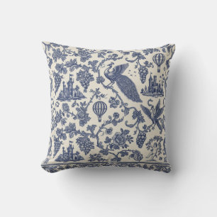 Whimsical peacock  throw pillow