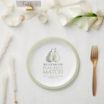 Whimsical Pears Pear-fect Match Bridal Shower Paper Plate<br><div class="desc">Whimsical Doodle Pears Pear-fect Match Bridal Shower. A scribbly style illustration of pears with sage green accents with large typography for the heading,  play on words for Perfect.</div>