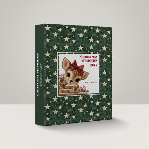 Whimsical Peeking Deer Holiday Story Album Binder