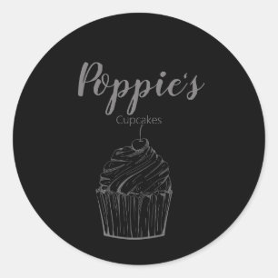 Whimsical Personalized Cupcake Round Stickers