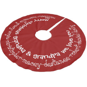 Whimsical Personalized grandkids names Grandparent Brushed Polyester Tree Skirt