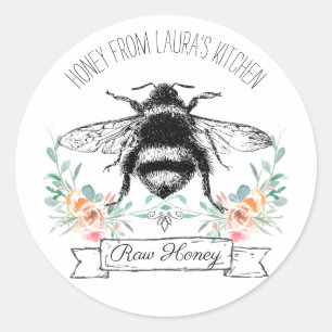 Whimsical Personalized Honey Bee Product Label