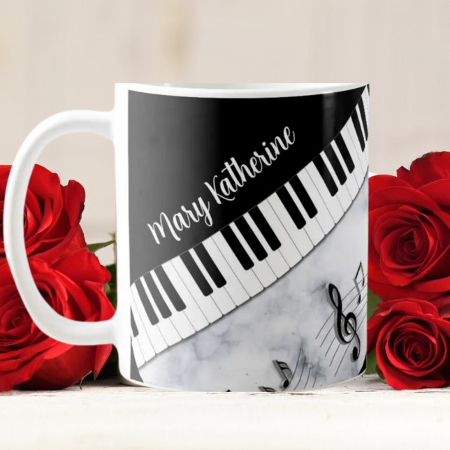  Whimsical Personalized Piano Keys Coffee Mug (Creator Uploaded)