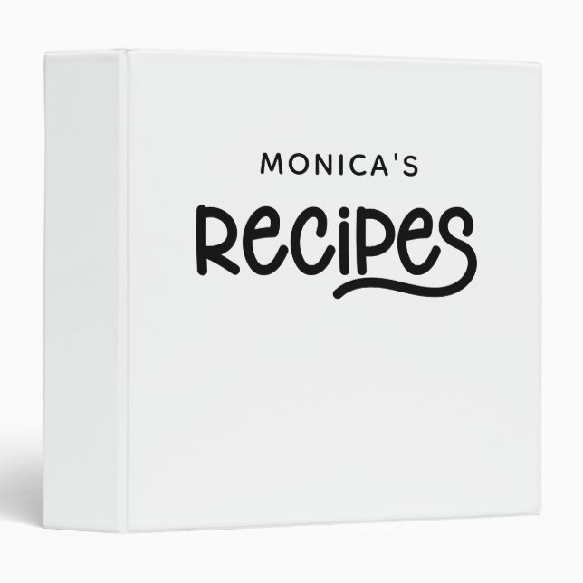 Whimsical Personalized Recipes Binder (Front/Spine)
