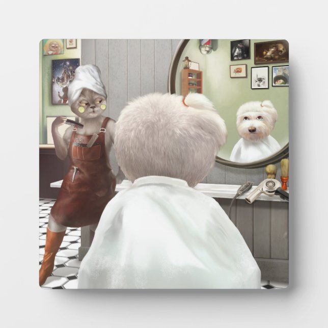 Whimsical Pet Barber Shop Plaque (Front)