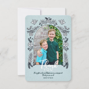 Whimsical Photo Arch Flowers Christmas Thank You C Card