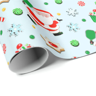 Whimsical Pickleball Holiday Gift Wrapping Paper