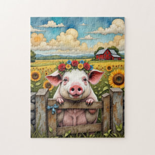 Whimsical Pig Jigsaw Puzzle