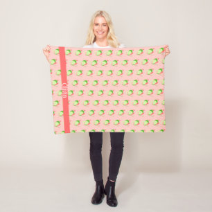Whimsical Pink and Green Butterflies Personalized Fleece Blanket