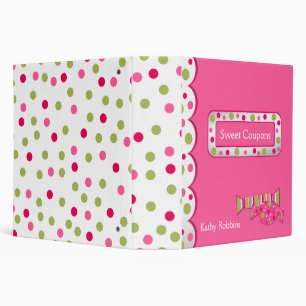 Whimsical Pink and Green Coupon Organizer Binder