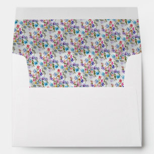 WHIMSICAL PINK AND PURPLE FLOWERS ENVELOPES