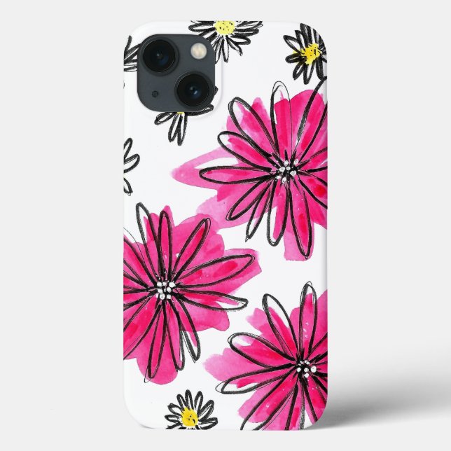 Whimsical Pink and White Flowers Case-Mate iPhone Case (Back)