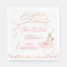 Whimsical Pink Ballerina Two Tu Cute 2nd Birthday