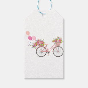 Whimsical Pink Bicycle Gift Tags