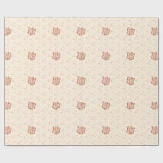 Whimsical Pink Book & Stars Wrapping Paper