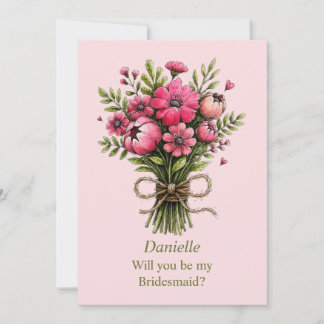 Whimsical Pink Bouquet Bridal Party Proposal