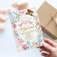 Whimsical Pink Bow Alice Onederland 1st Birthday