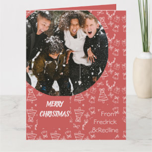 Whimsical Pink Christmas Pattern Card