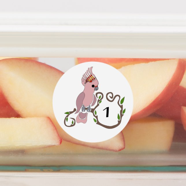 Whimsical Pink Cockatoo Monogram (Affixed)