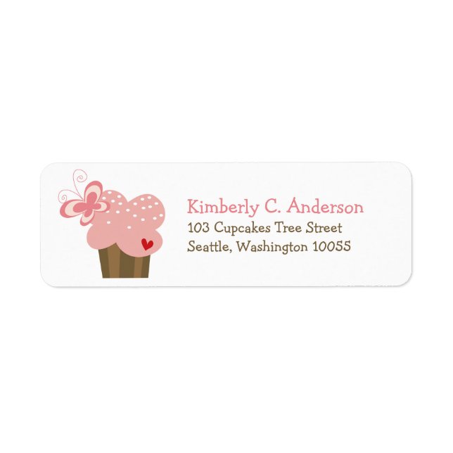 Whimsical Pink Cupcake Butterfly Girl Anniversaire (Devant)